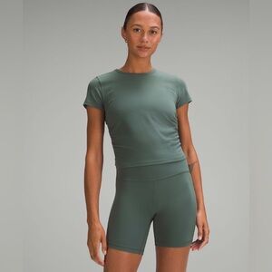 Lululemon All it takes nulu cropped tee dark forest green size 8